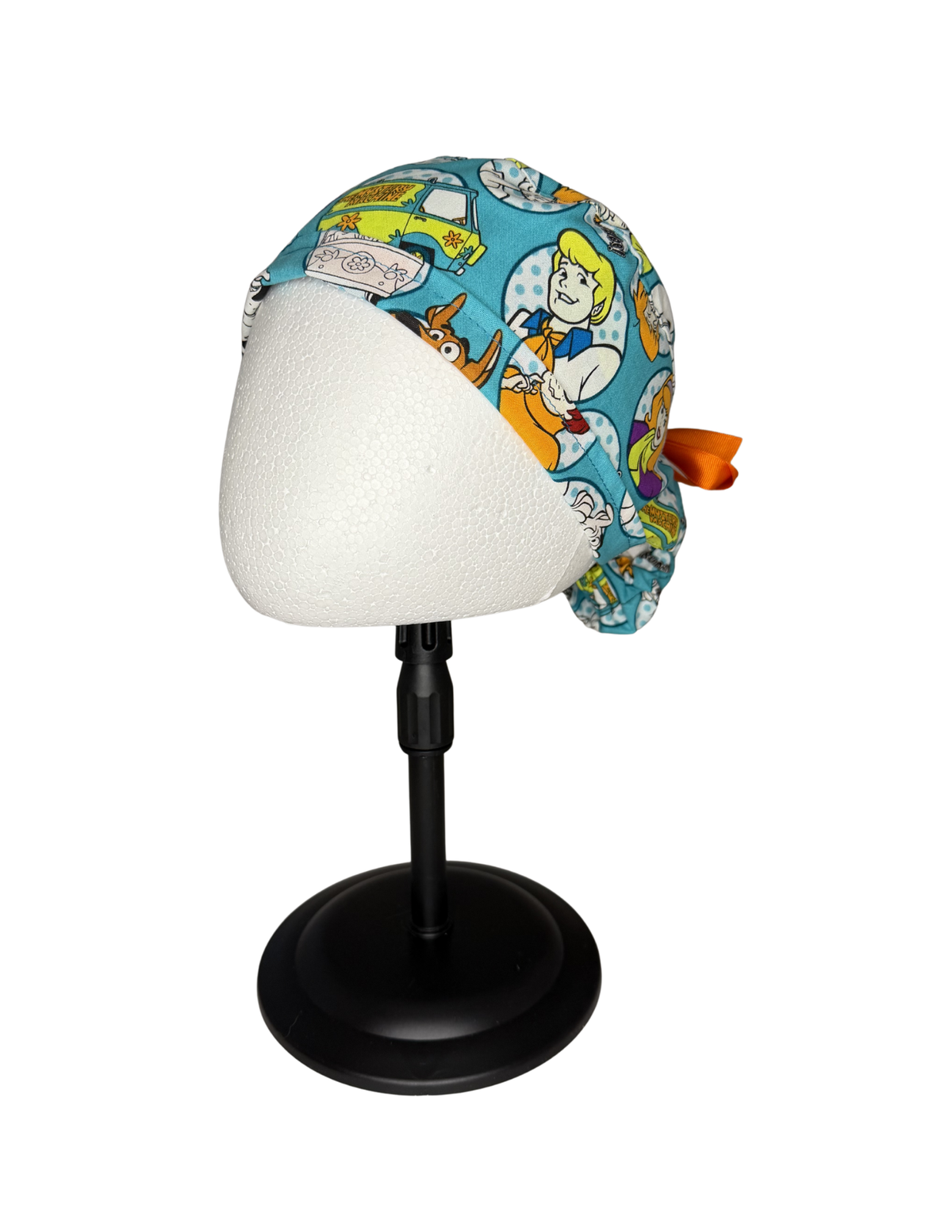 Vintage Cartoon Dog Handmade Pony Tail Style Cap With Ribbon Tie
