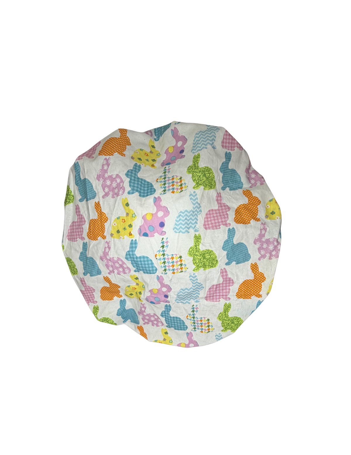 Easter Pastel Bunnies Handmade Bouffant Style Cap Bonnet