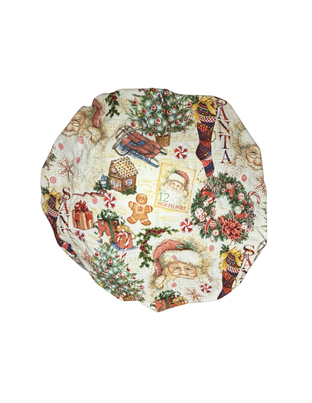 Cozy Vintage Christmas Handmade Bouffant Style Cap Bonnet