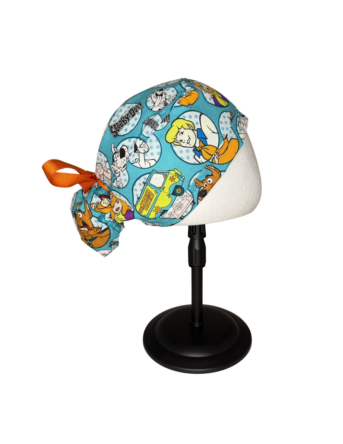 Vintage Cartoon Dog Handmade Pony Tail Style Cap With Ribbon Tie
