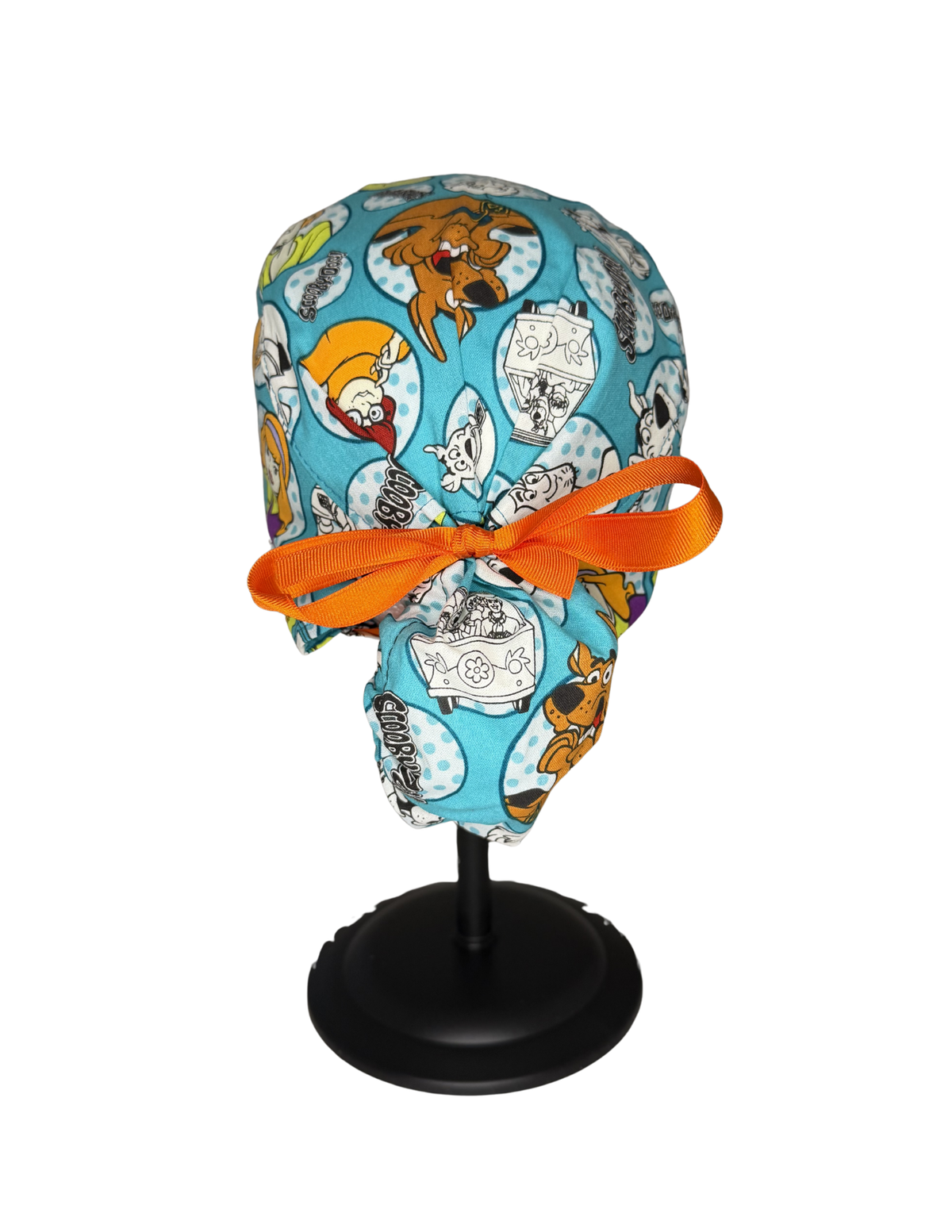 Vintage Cartoon Dog Handmade Pony Tail Style Cap With Ribbon Tie
