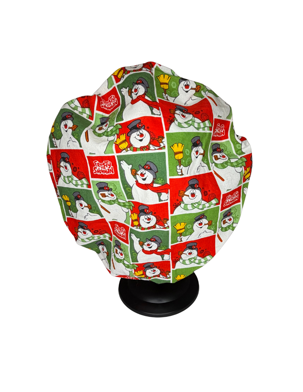 Christmas Snowman Cartoon Character Handmade Bouffant Style Cap Bonnet