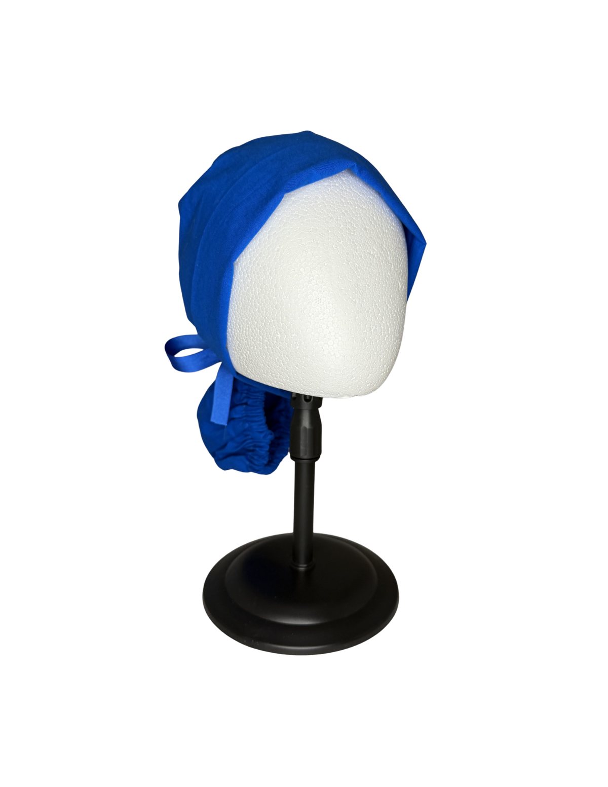 Solid Royal Blue Handmade Pony Tail Style Cap With Ribbon Tie
