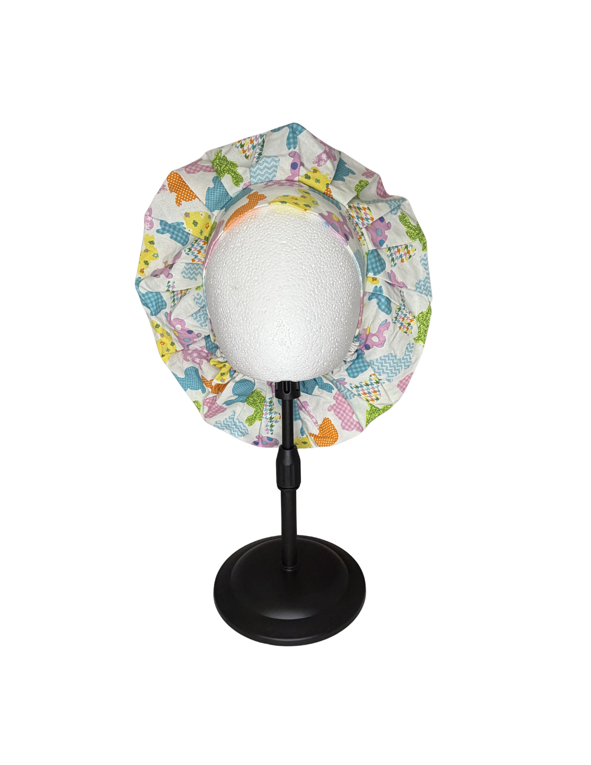 Easter Pastel Bunnies Handmade Bouffant Style Cap Bonnet