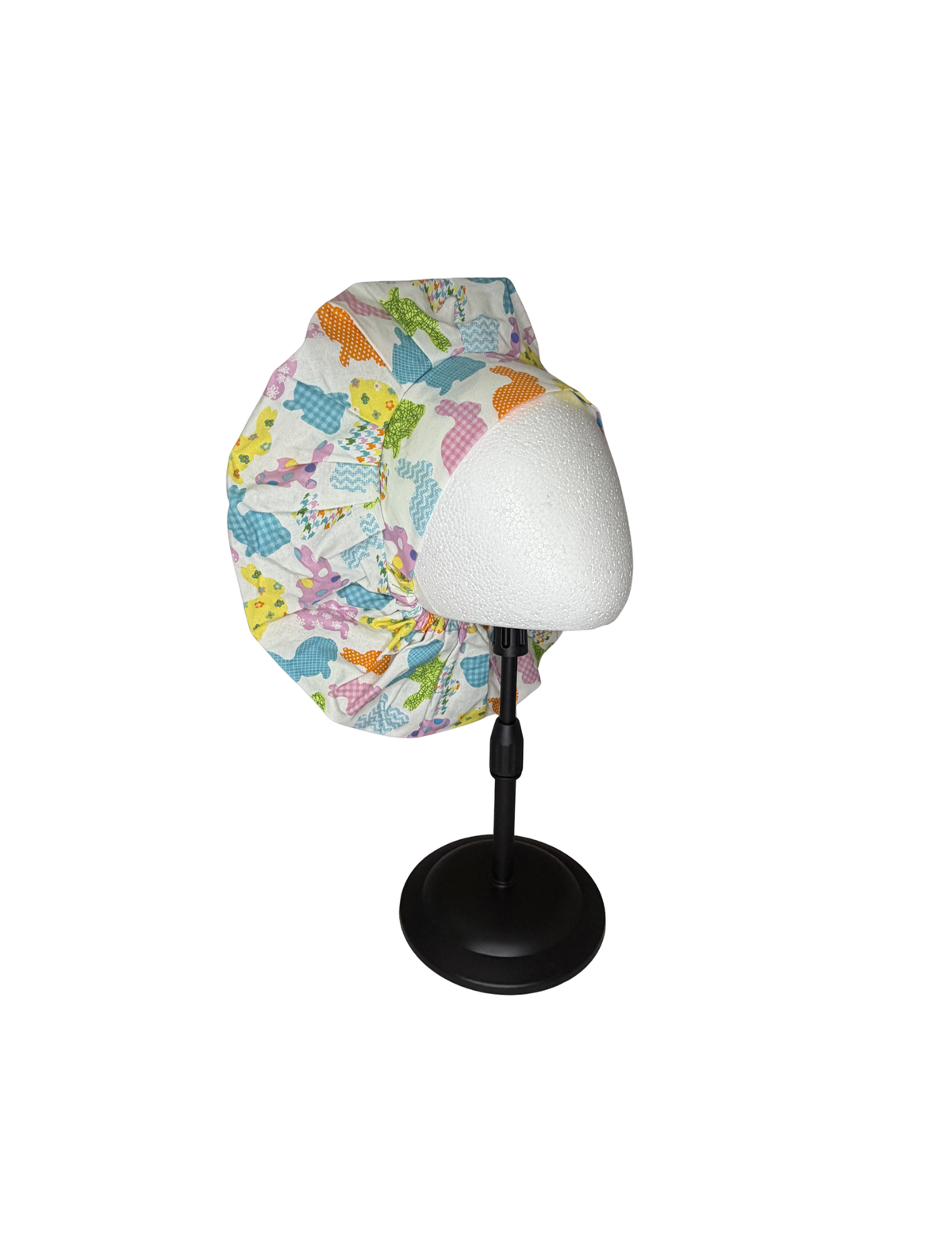 Easter Pastel Bunnies Handmade Bouffant Style Cap Bonnet